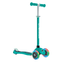 Globber Primo V2 scooter with Lights and Griptape - Emerald Green / Mint