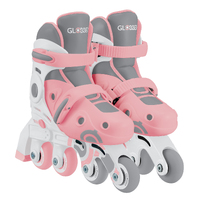 Globber LEARNING INLINE SKATES 2in1 for Toddlers: Size 26-29 - Pastel Pink