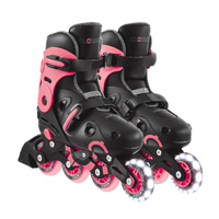 Globber Go Skates Lights: Size 34-37 - Black/Coral Pink 