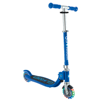 Globber FLOW FOLDABLE JUNIOR with lights - Navy Blue/ Sky Blue