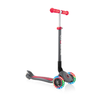 Globber PRIMO Foldable Lights w/Ano TBar - Grey/Red