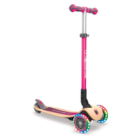Globber PRIMO FOLDABLE WOOD w/Lights-Pink