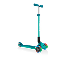 Globber PRIMO Foldable Plus scooter, w Light up wheels - EMERALD GREEN