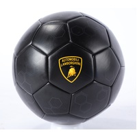 LAMBORGHINI Size 5 PVC Soccer Ball - Black (Machine Stitching)