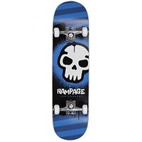 RAMPAGE Graffiti Skull Complete Skateboard 8" Blue