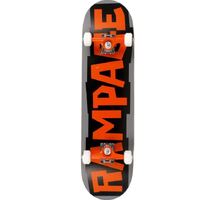 RAMPAGE Block Logo Complete Skateboard - Orange/ Grey 8