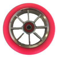 8S 100mm Wheel - Silver Core with Fluro Pink PU (pair)