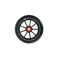 9 Spoke 120mm x 24mm/28mm Wheel-Black Core/Black PU (Pair)