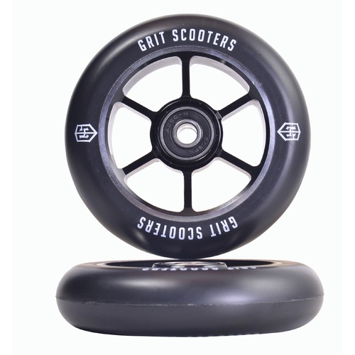 Grit 100mm Black core/ Black PU (pair) Wheels