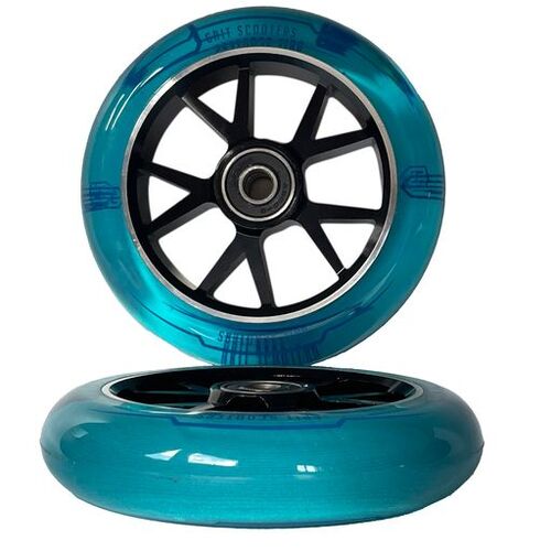 Grit 110mm Black/ Trans Blue (pair) Wheels