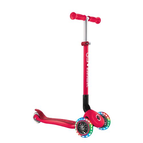 Globber PRIMO Foldable Lights Scooter - New Red
