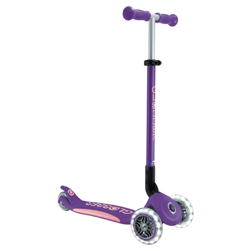 Globber ELITE Primo Fold Plus Lights Scooter  - Purple/ Pastel Pink 