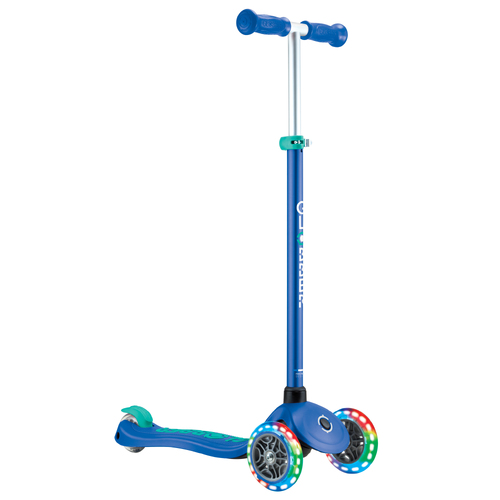 Globber PRIMO PLUS with Lights - Navy Blue/ Emerald Green 