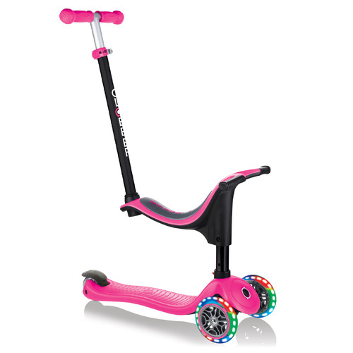 Globber GO UP SPORTY Lights Convertible Scooter - Pink
