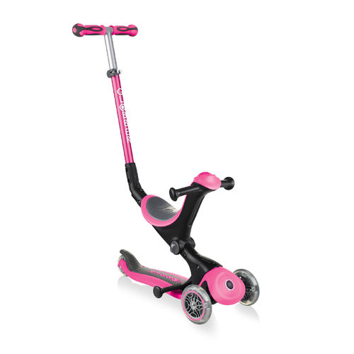 Globber GO UP Deluxe Convertible Scooter - Deep Pink