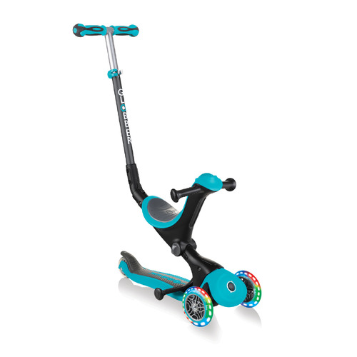Globber GO UP Deluxe Convertible Scooter w Light up Wheels -  Teal