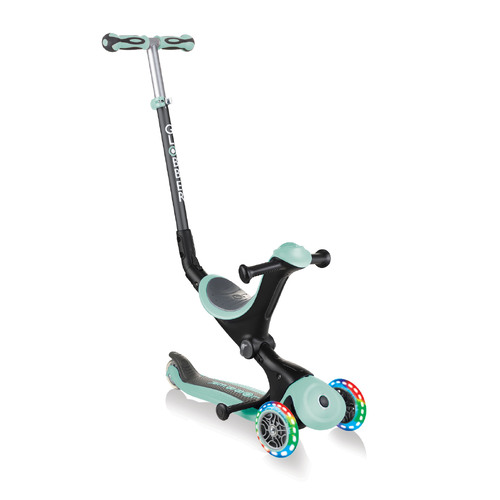 Globber GO UP Deluxe Convertible Scooter w Light up Wheels -  Mint