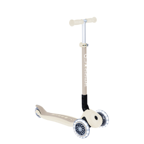 Globber ECOLOGIC PRIMO Foldable Scooter with Lights - Coconut 
