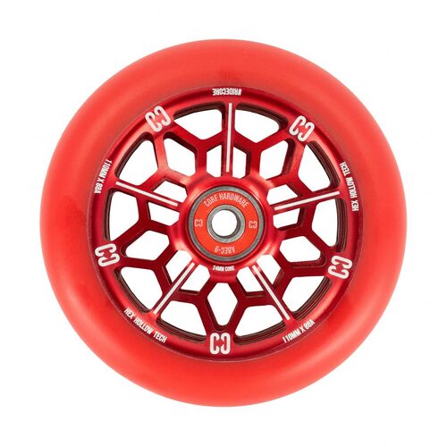 Core HEX HOLLOW Stunt Scooter Wheel 110mm - Red (Single Wheel)