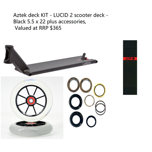 Aztek deck KIT - LUCID 2 scooter deck, plus Accessories
