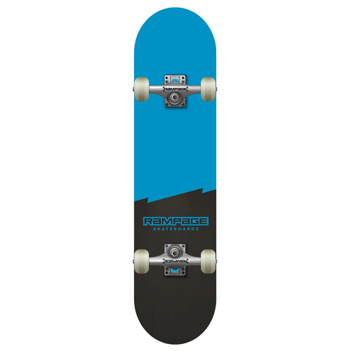 RAMPAGE Plain Third Blue/Black stain 7.75" complete skateboard 