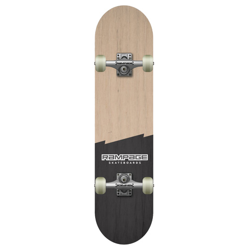 RAMPAGE Plain Third Natural/Black 8" complete skateboard 