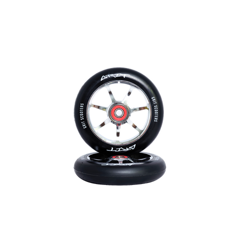 Grit 10R Wheels - 110x24mm Silver /Black PU (Pair)