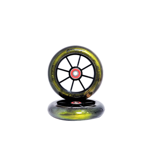 Grit 110mm Gold Sparkle Clear PU Wheels (Pair)