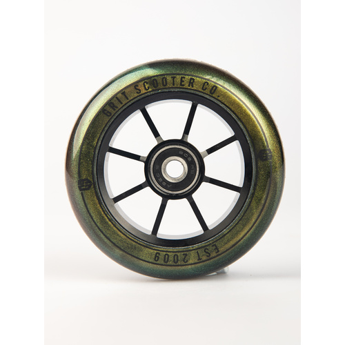 Alloy 100mm Wheel - Gold Urethane with Black Core(Pair)