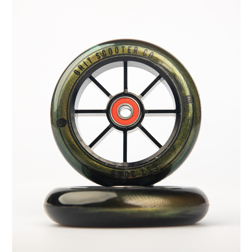 Alloy 110mm Wheels - Gold Urethane with Black Core (pair)